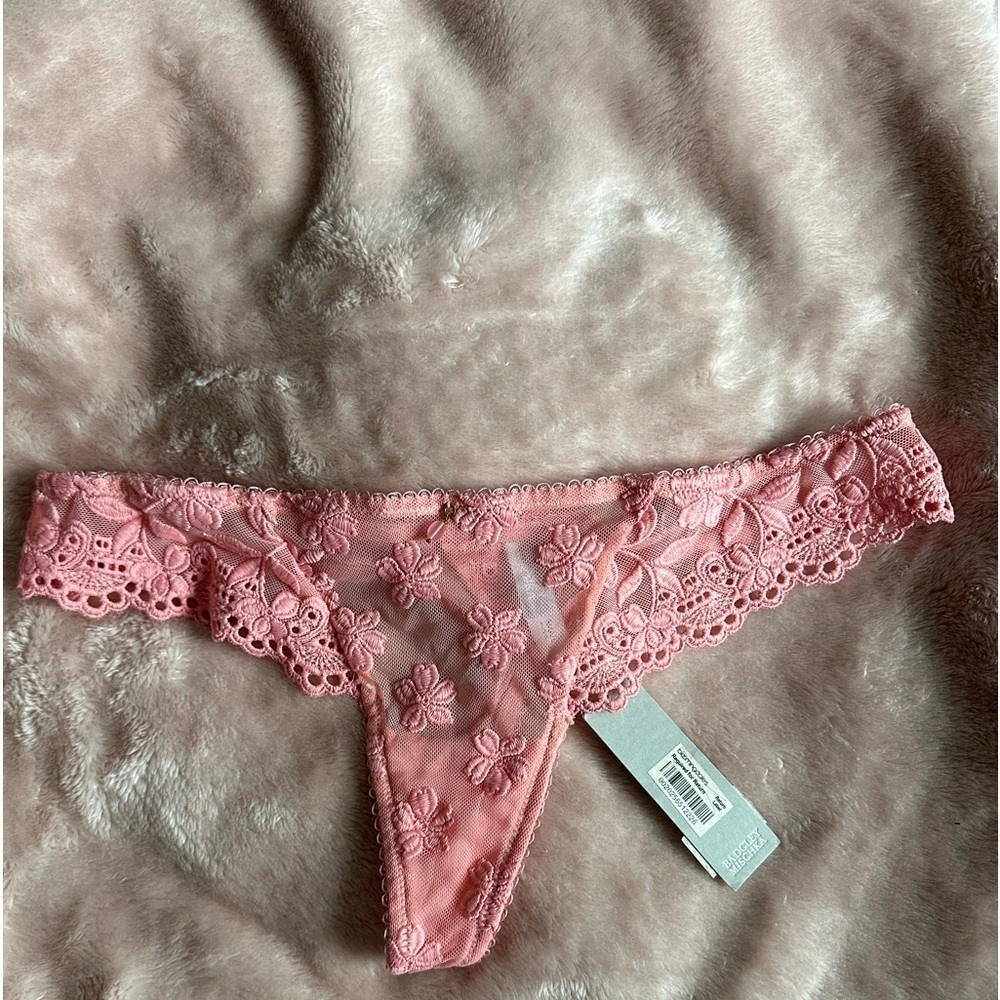 Bagley Mishka, peach color thong Panty size small brand new with tags